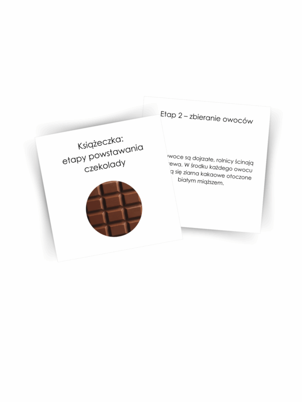 KSIĄŻECZKA MONTESSORI ETAPY POWSTAWANIA CZEKOLADY