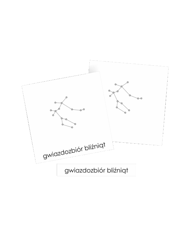 KARTY TRÓJDZIELNE MONTESSORI KONSTELACJE