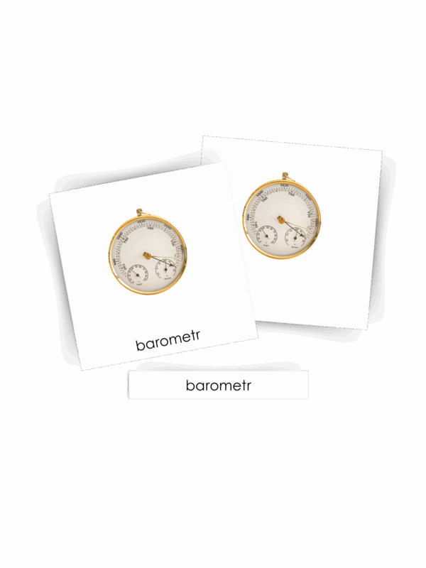 KARTY TRÓJDZIELNE MONTESSORI PRZYRZĄDY DO MIERZENIA POGODY